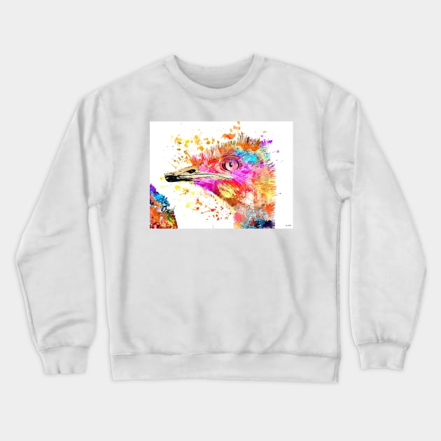 Colorful Ostrich Crewneck Sweatshirt by danieljanda